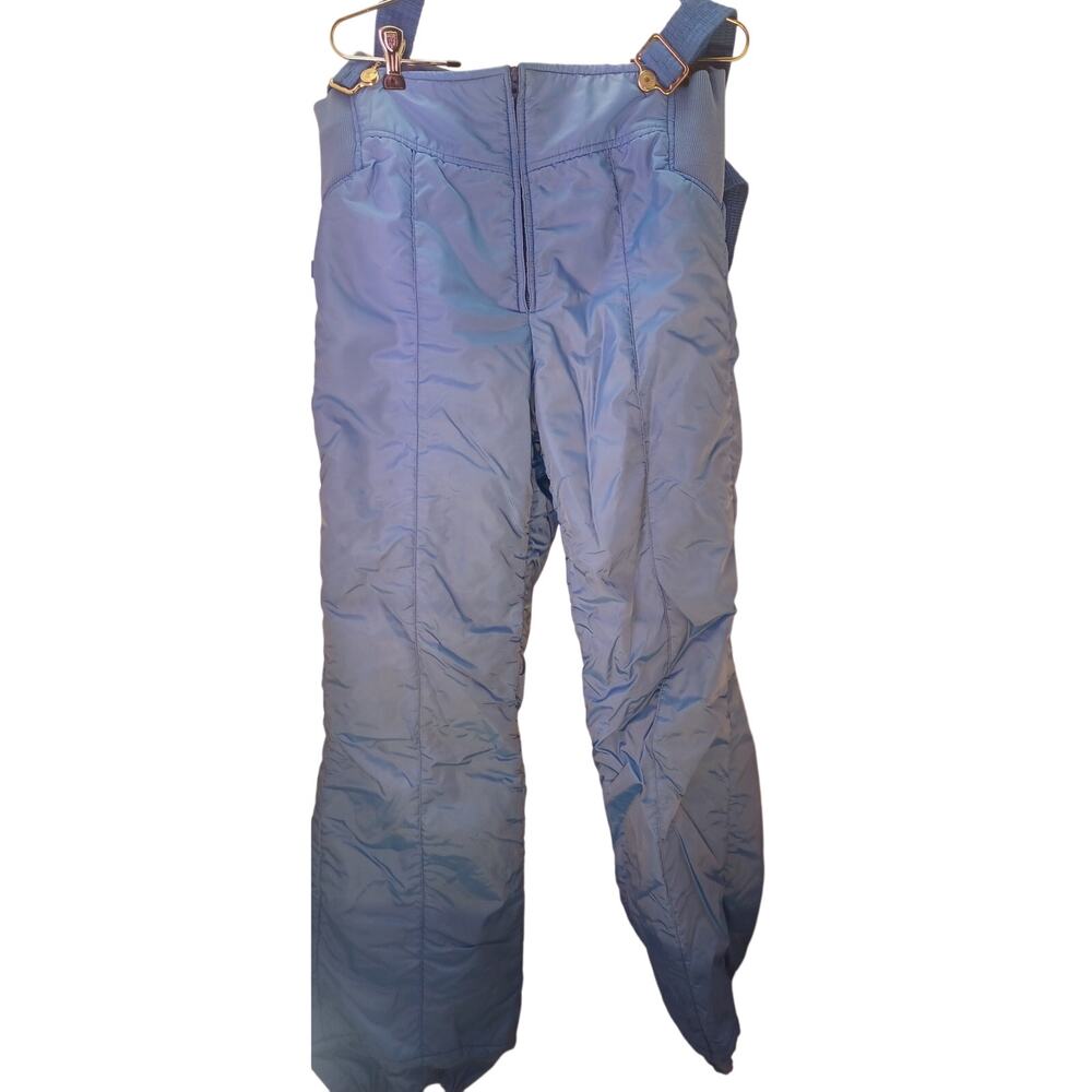 Vintage Swing West Men's Blue Insulated Ski Snow Pants Bib Overalls 34x30
